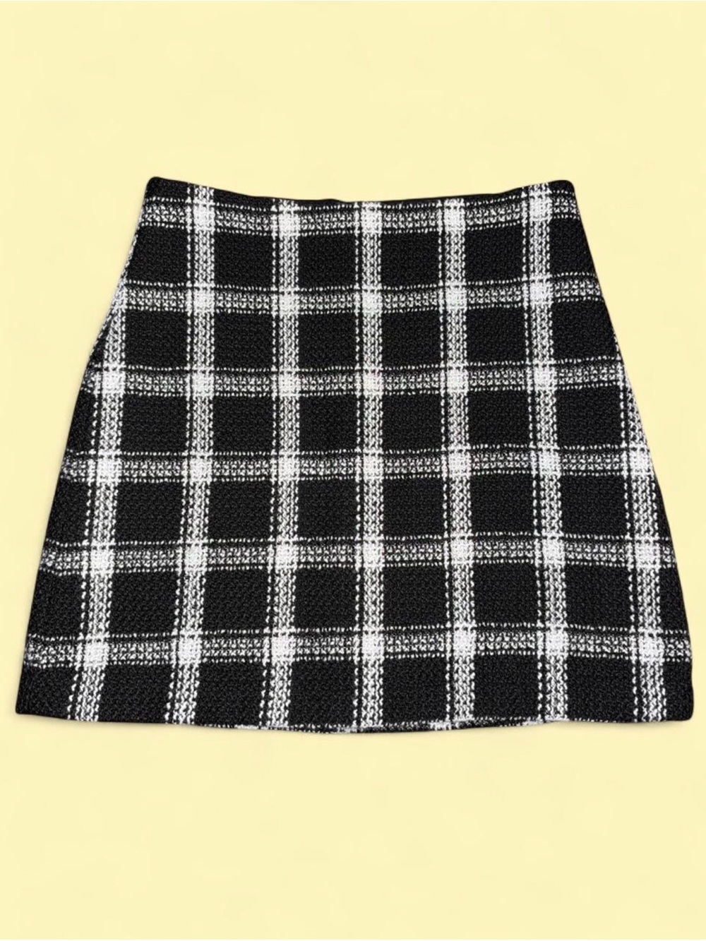Banana Republic Black & White Checked Mini Skirt